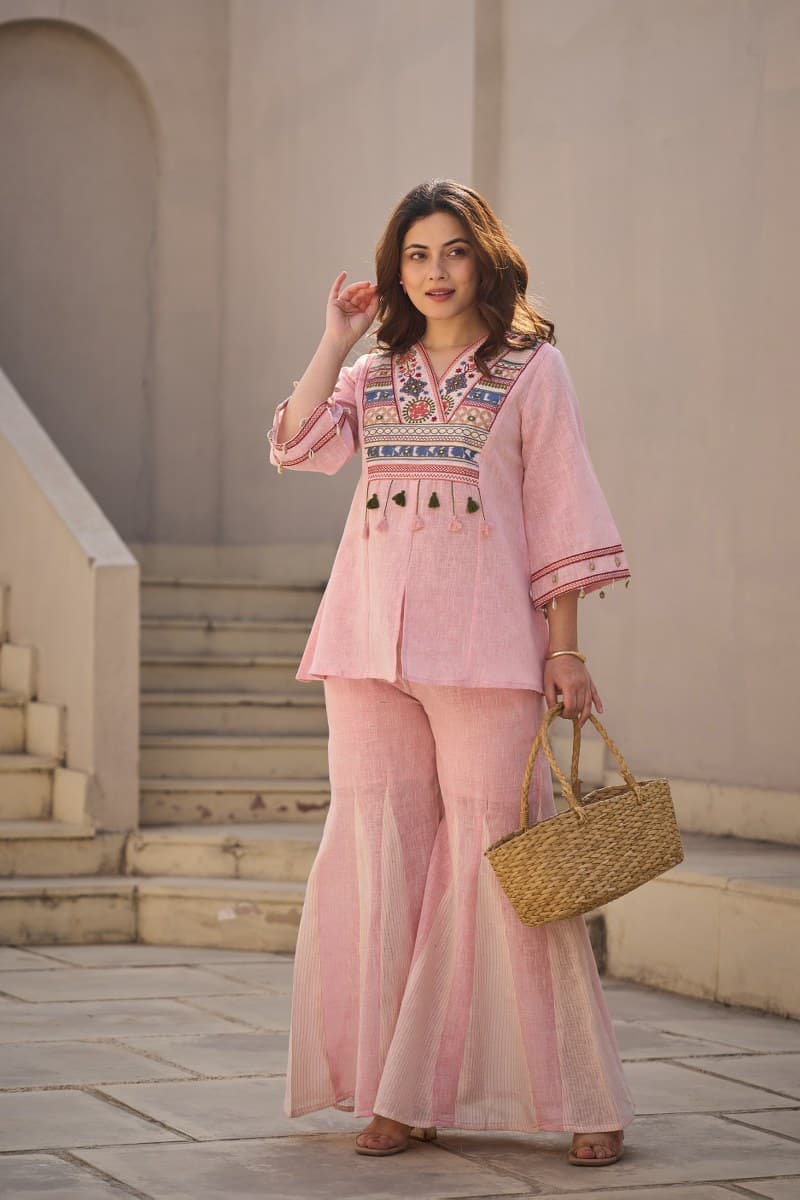 Premium Cotton Embroidered Cord Set