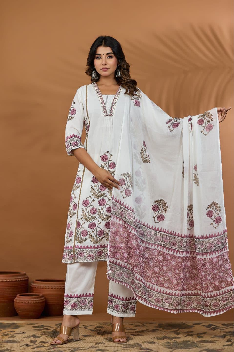 Jaipuri Hand Block Printed Cotton Suit